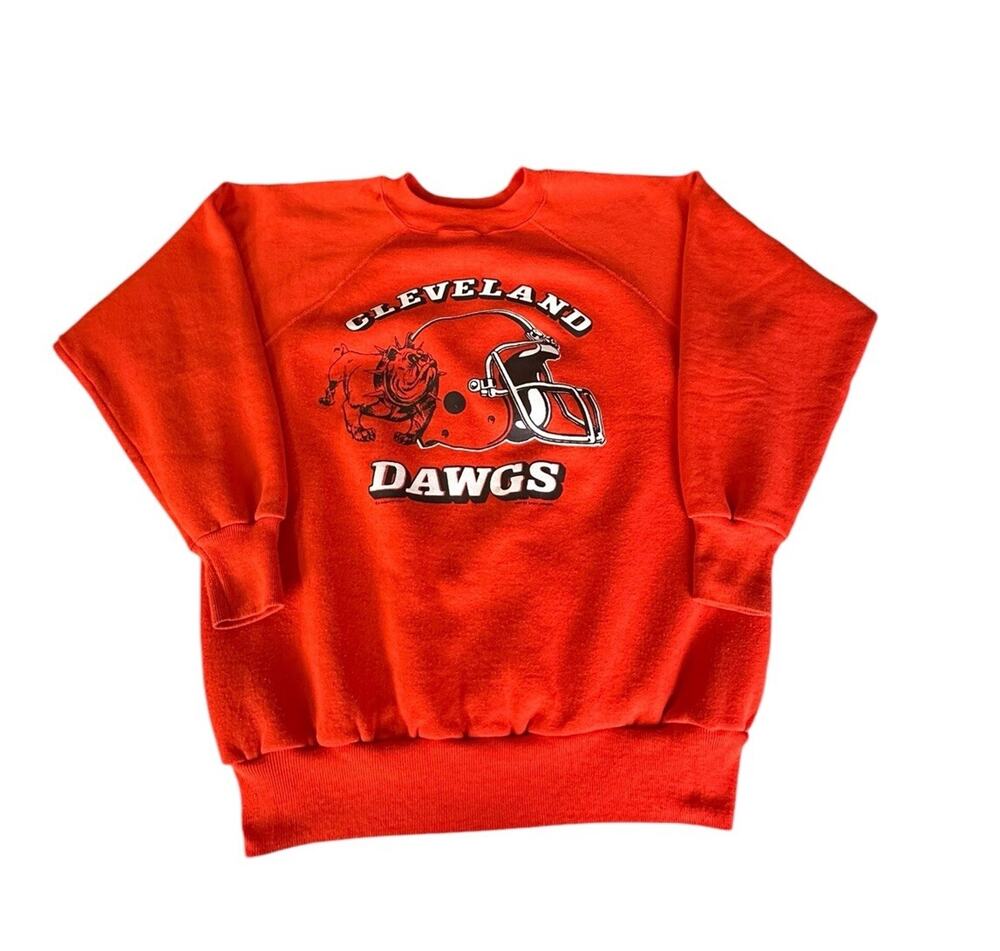 Vintage Pannill 1987 Cleveland Browns DAWGS Pullover Sweatshirt Size Large USA
